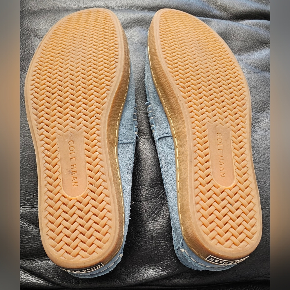 Cole Haan Grand.ØS Blue Suede Penny Loafers Men's 10.5 M EXCELLENT CONDITION - Picture 7 of 11